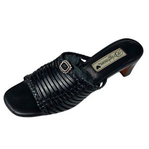 Brighton Womens Black Leather Strappy Open To d Mules Size 7.5